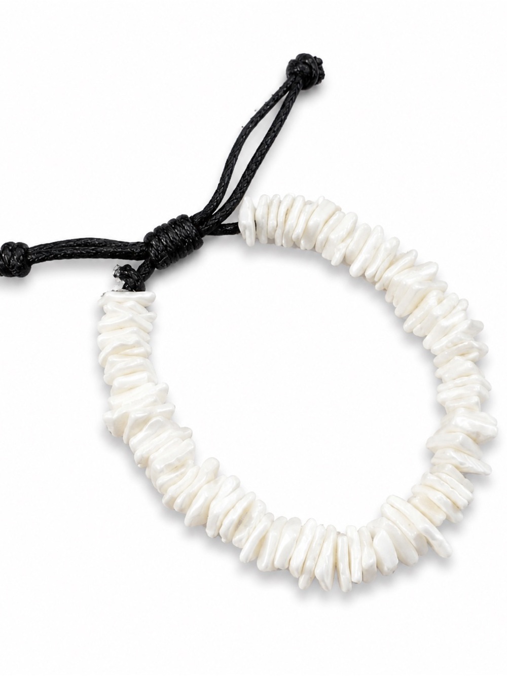White Shell Bead Adjustable Bracelet - Women